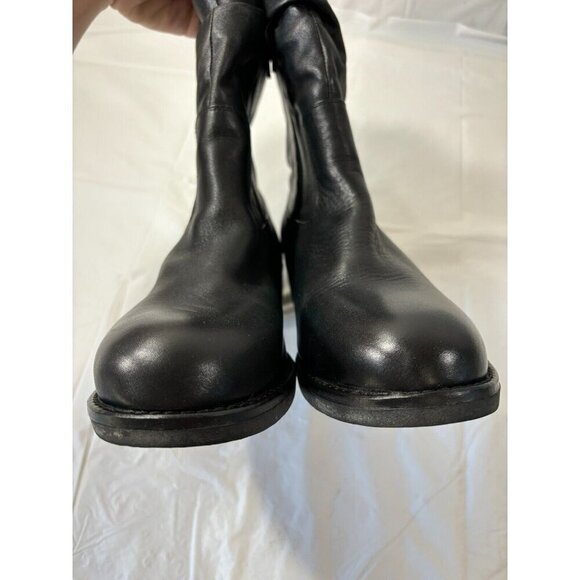 Tara M Devon Zip Up Two Button Black Leather Boots Womens Size 10 - Picture 9 of 11